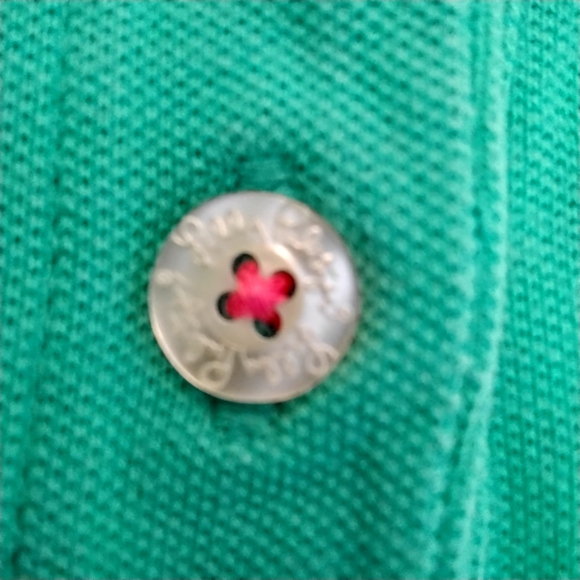 Lilly Pulitzer Island Polo Green & Pink Palm - M - Picture 6 of 7